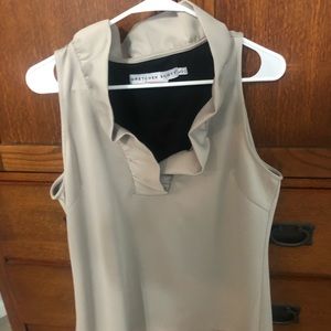 Gretchen Scott silk ruffle tank.